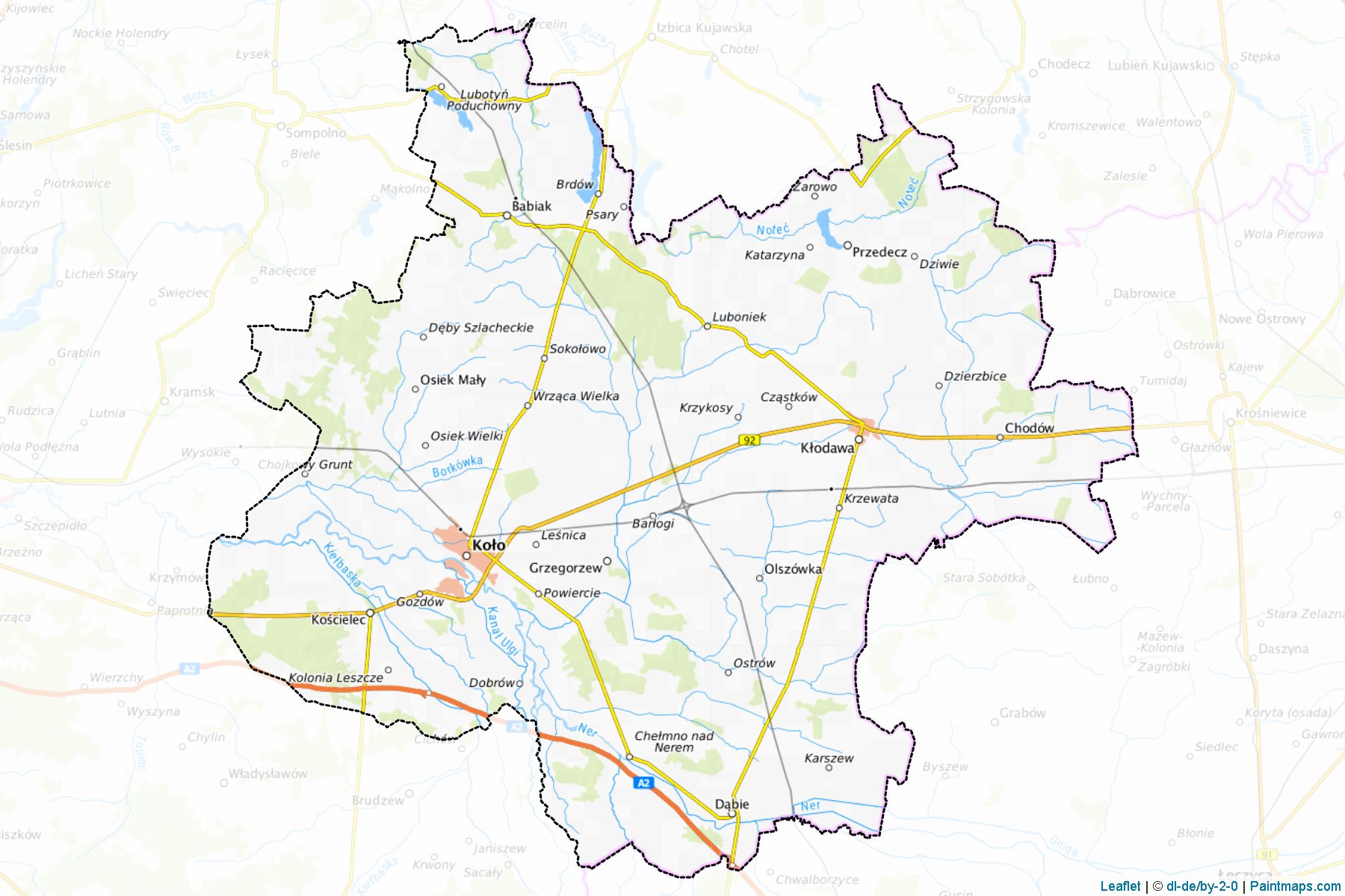 Muestras de recorte de mapas Kolski (Wielkopolskie)-1