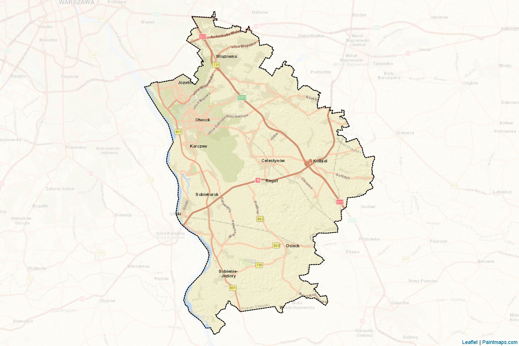 Muestras de recorte de mapas Otwocki (Mazowieckie)-2