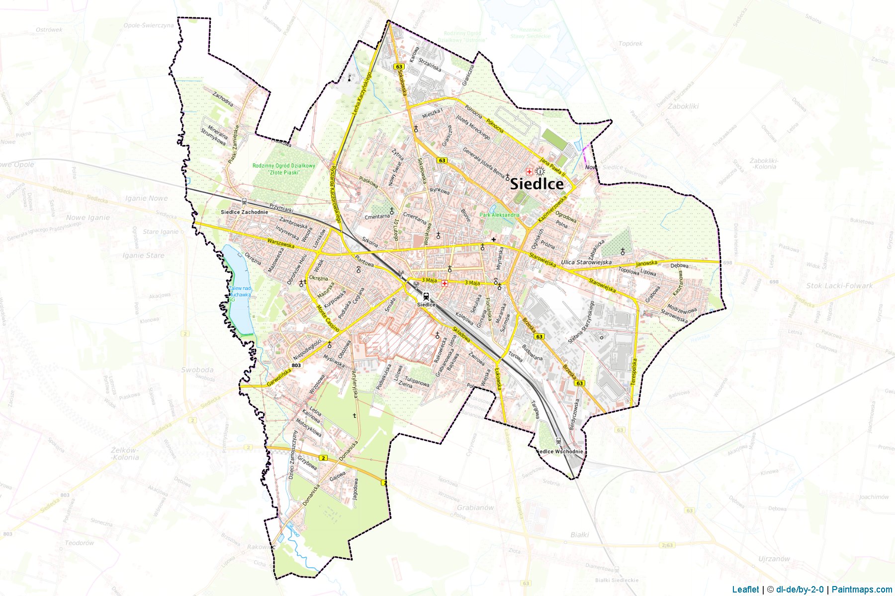 Muestras de recorte de mapas Siedlce (Mazowieckie)-1