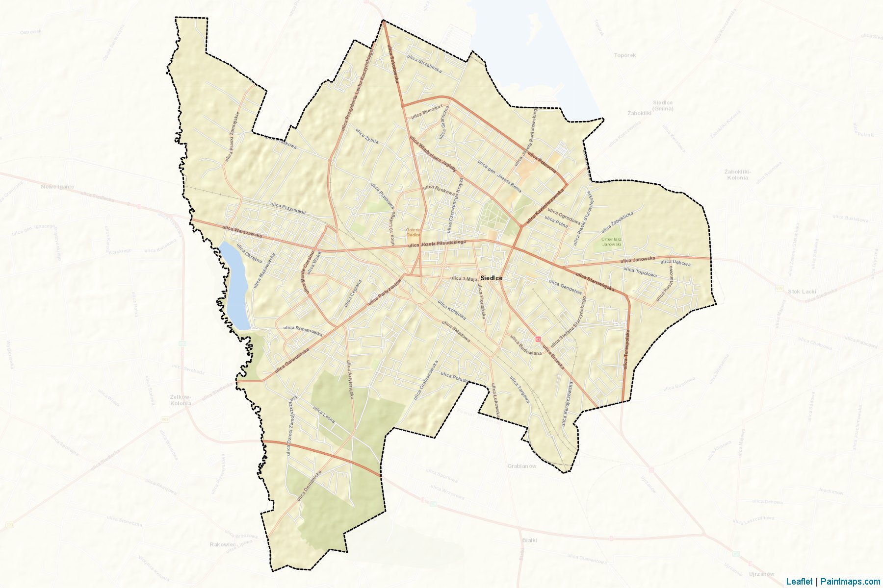 Muestras de recorte de mapas Siedlce (Mazowieckie)-2