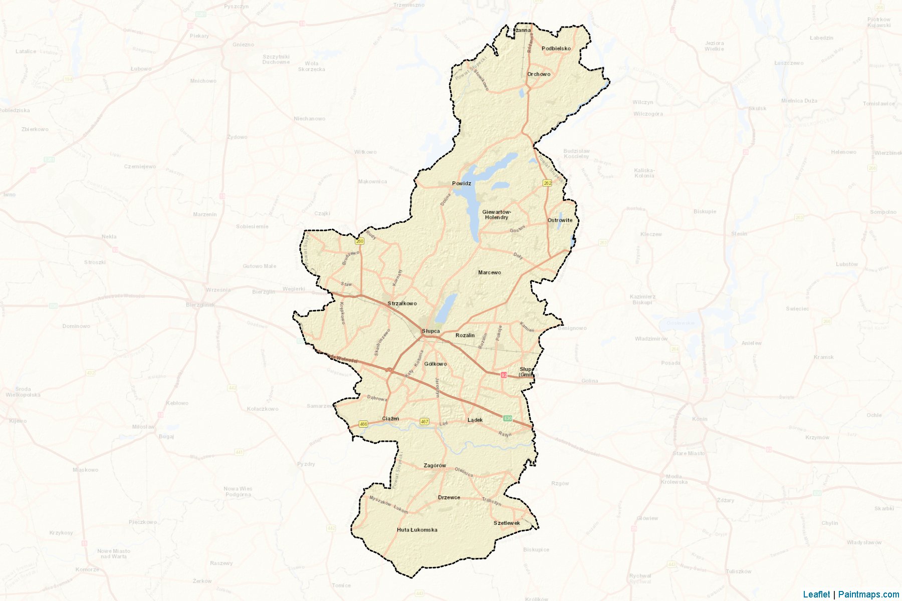 Muestras de recorte de mapas Słupecki (Wielkopolskie)-2