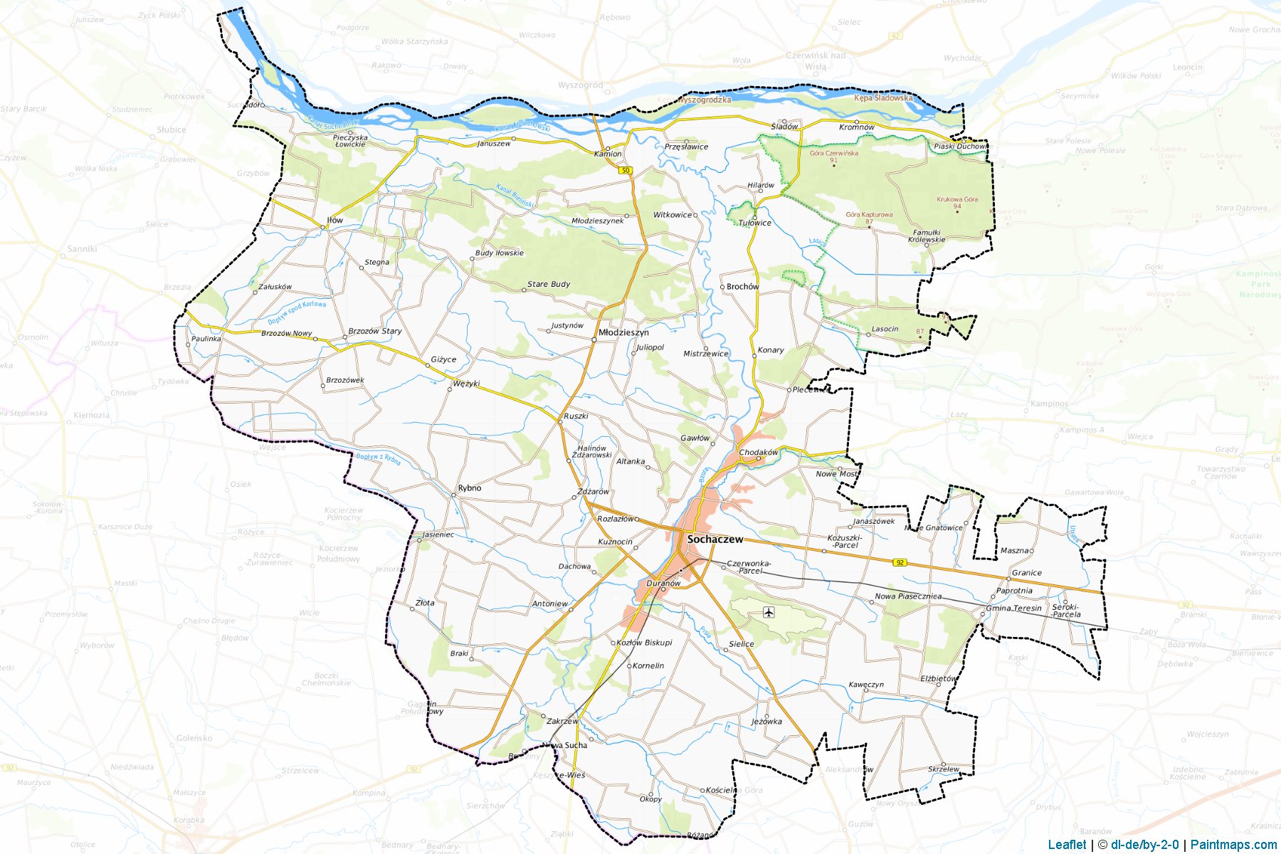 Muestras de recorte de mapas Sochaczewski (Mazowieckie)-1