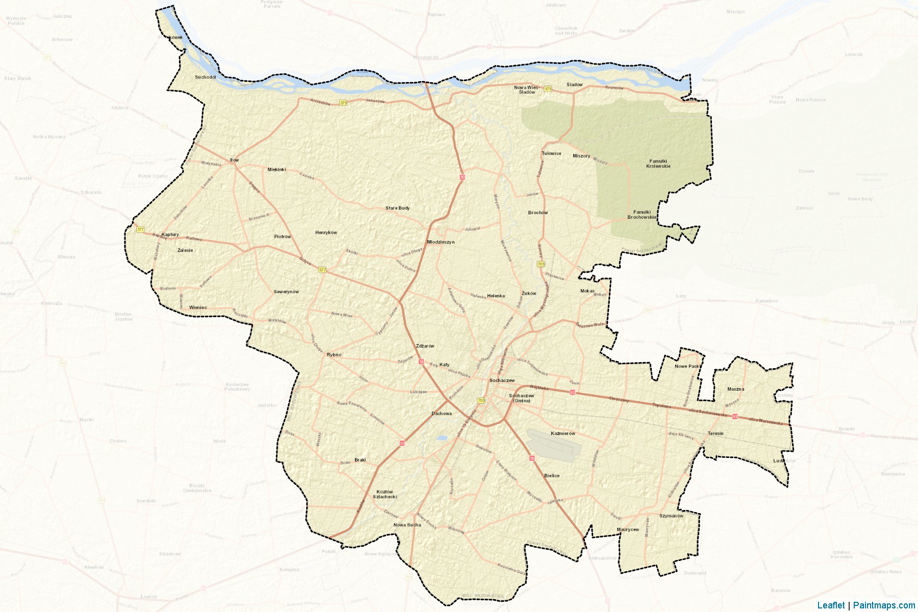 Muestras de recorte de mapas Sochaczewski (Mazowieckie)-2