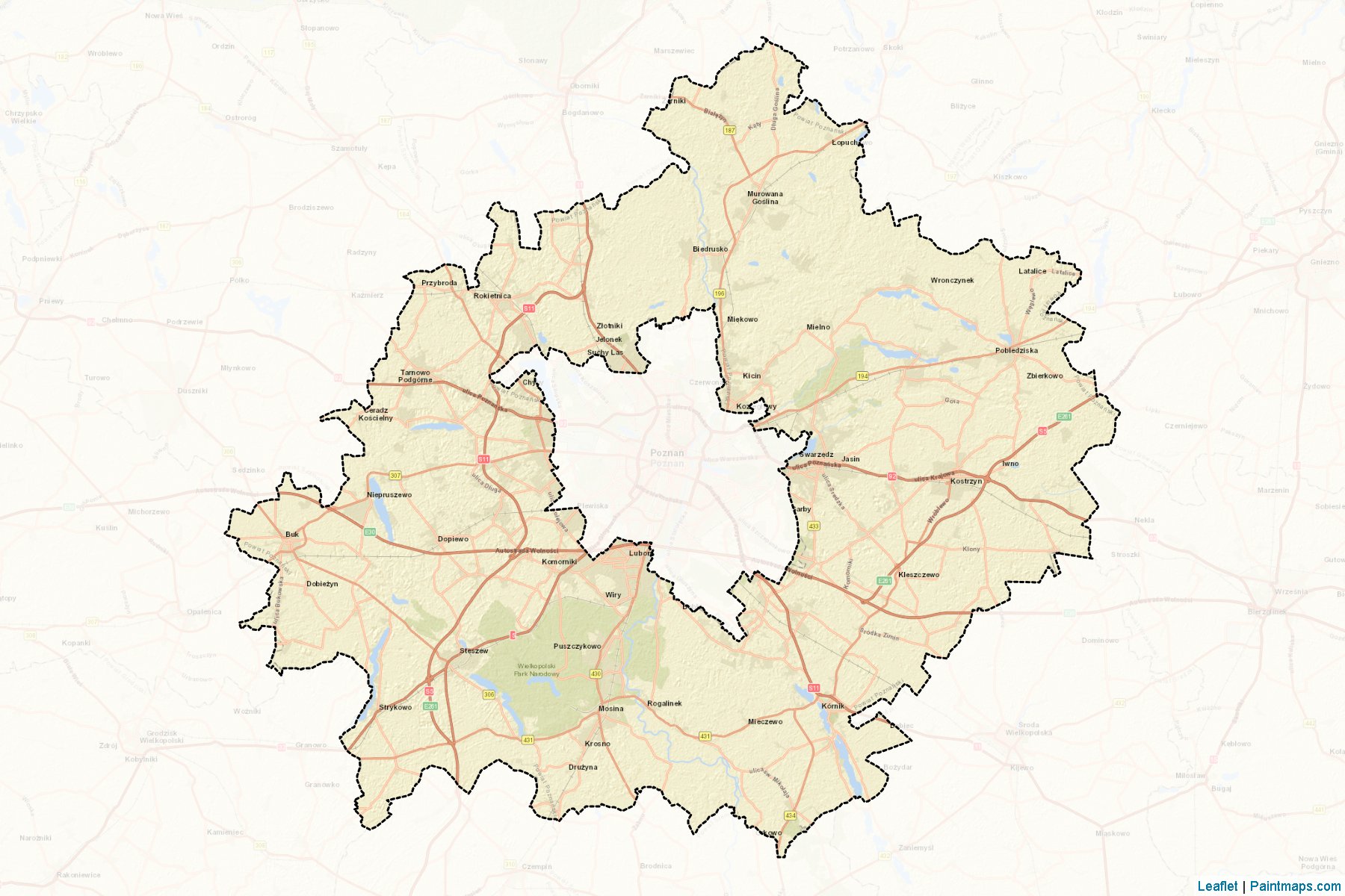 Muestras de recorte de mapas Poznański (Wielkopolskie)-2