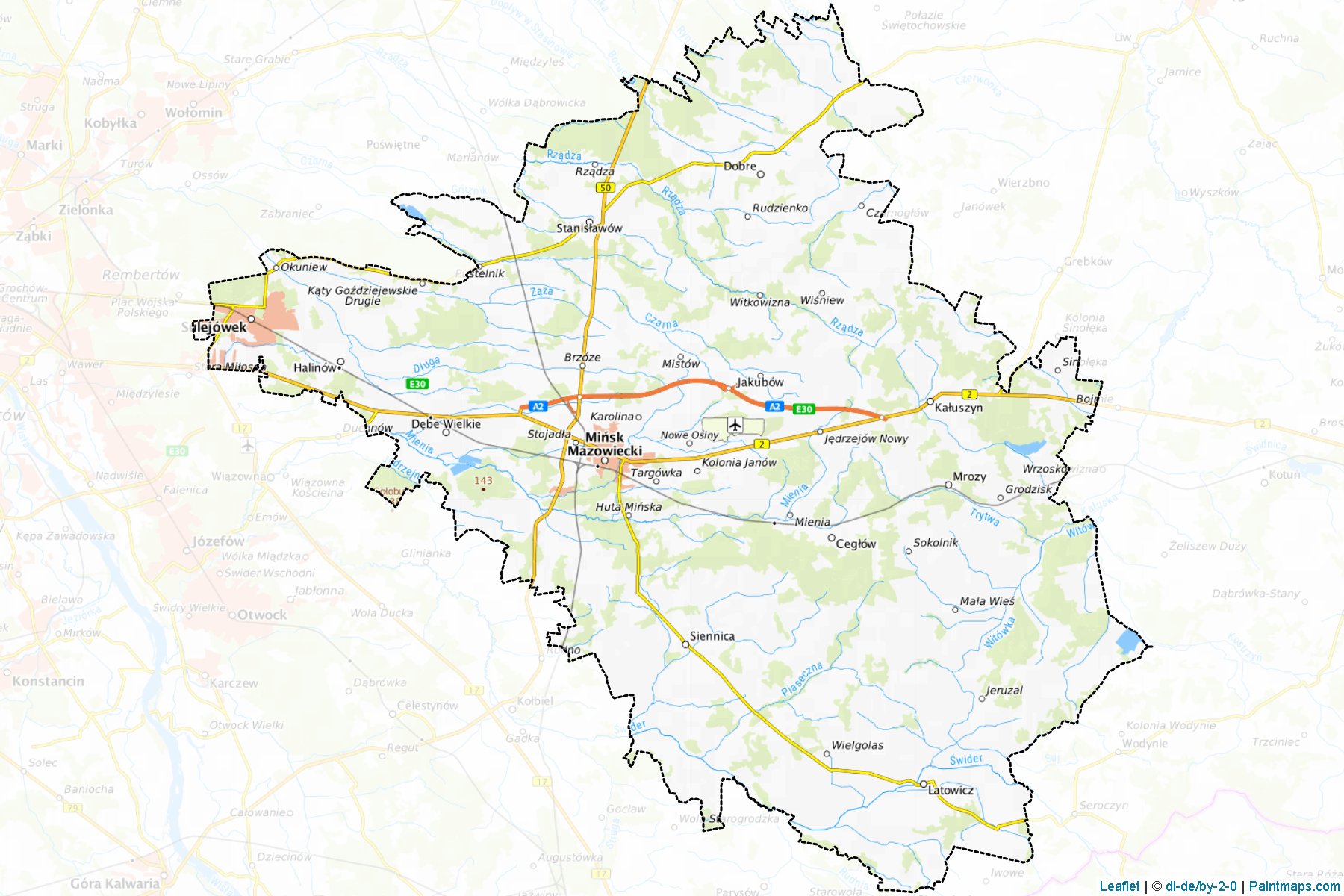 Muestras de recorte de mapas Miński (Mazowieckie)-1