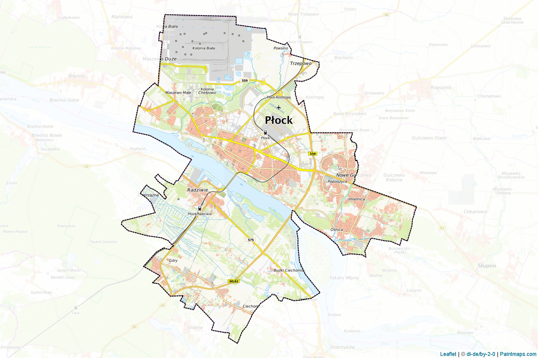 Płock (Mazowieckie) Map Cropping Samples-1