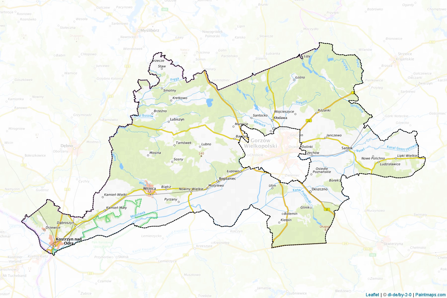 Muestras de recorte de mapas Gorzowski (Lubuskie)-1