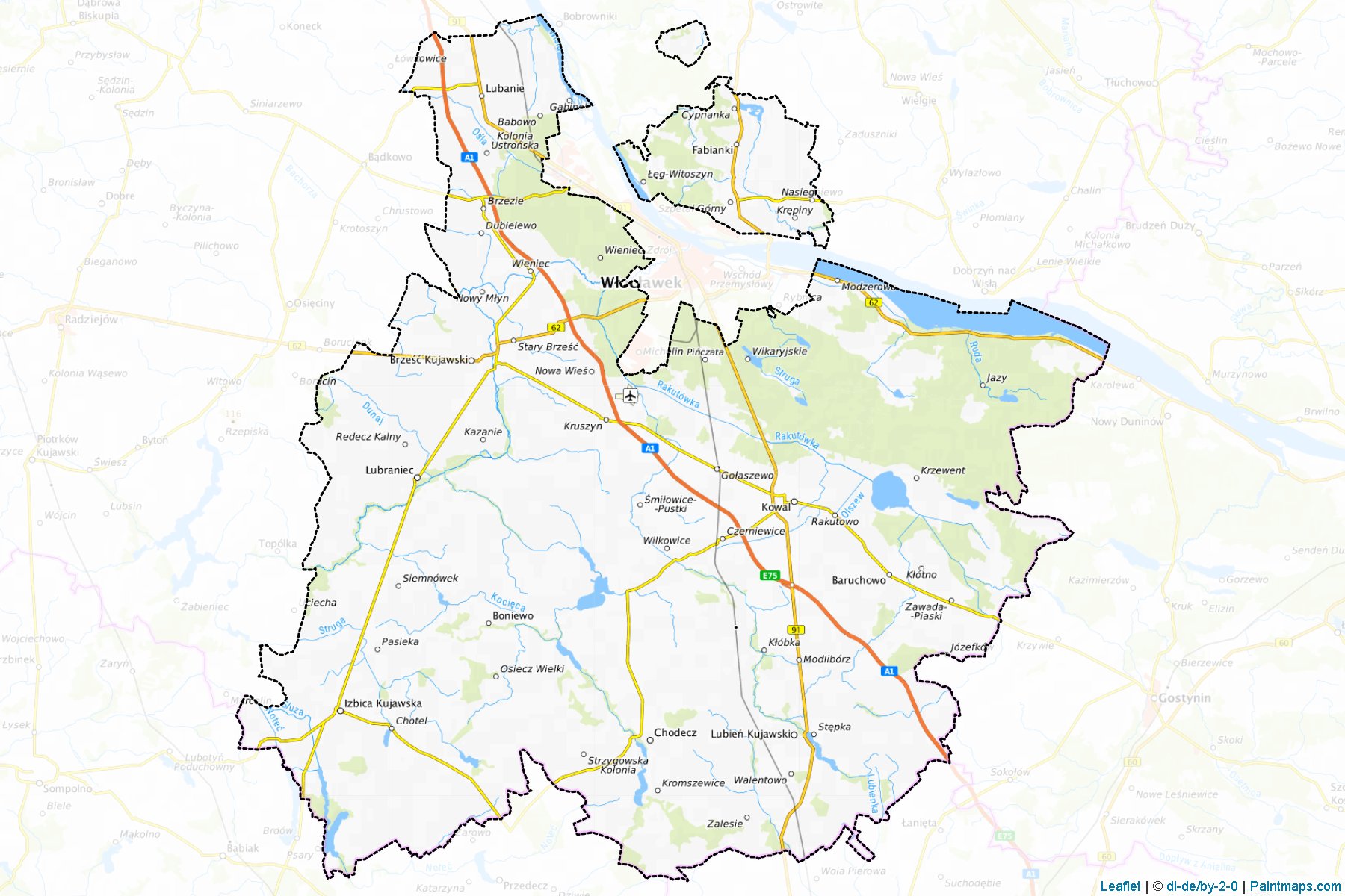 Muestras de recorte de mapas Włocławski (Kujawsko-Pomorskie)-1