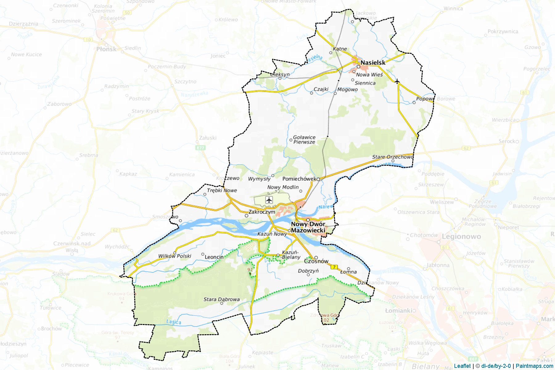 Muestras de recorte de mapas Nowodworski (Mazowieckie)-1