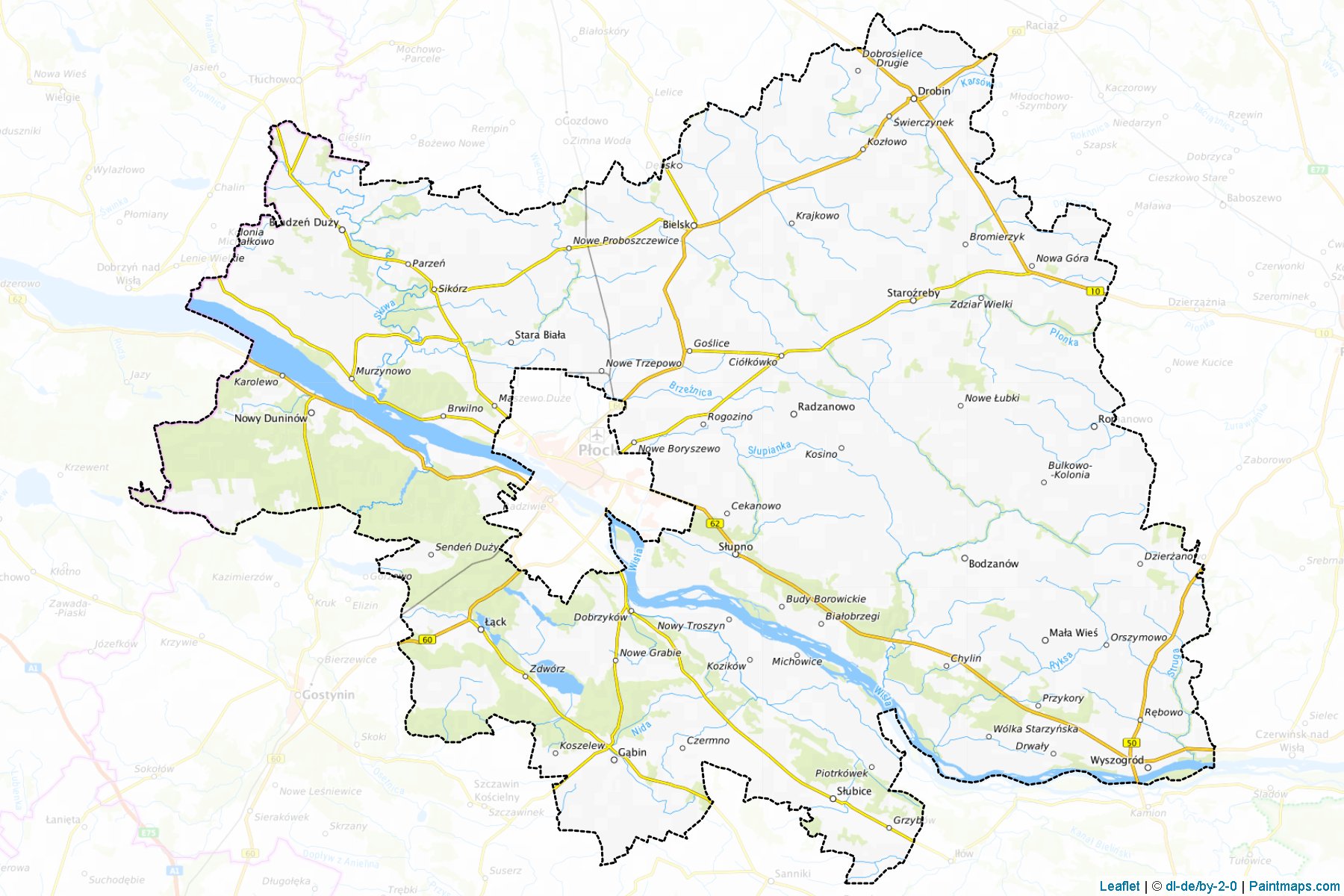 Muestras de recorte de mapas Płocki (Mazowieckie)-1