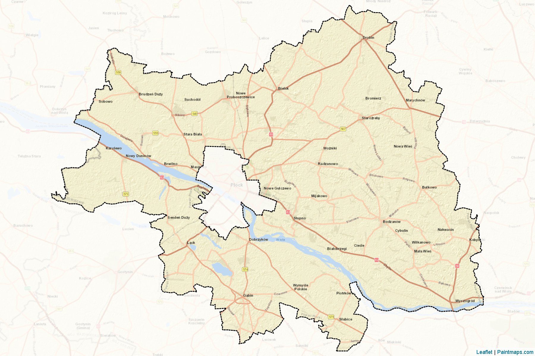 Muestras de recorte de mapas Płocki (Mazowieckie)-2