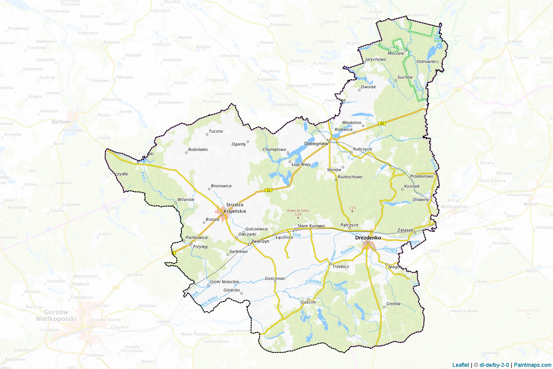 Strzelecko-Drezdenecki (Lubusz Voyvodalığı) Haritası Örnekleri-1