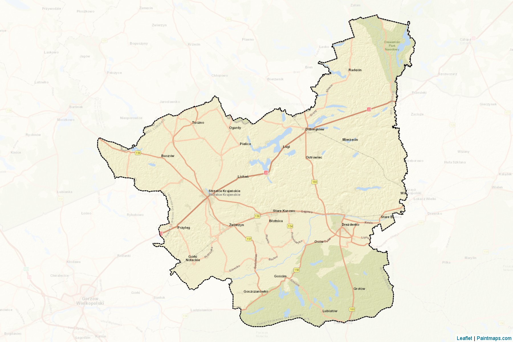 Strzelecko-Drezdenecki (Lubusz Voyvodalığı) Haritası Örnekleri-2