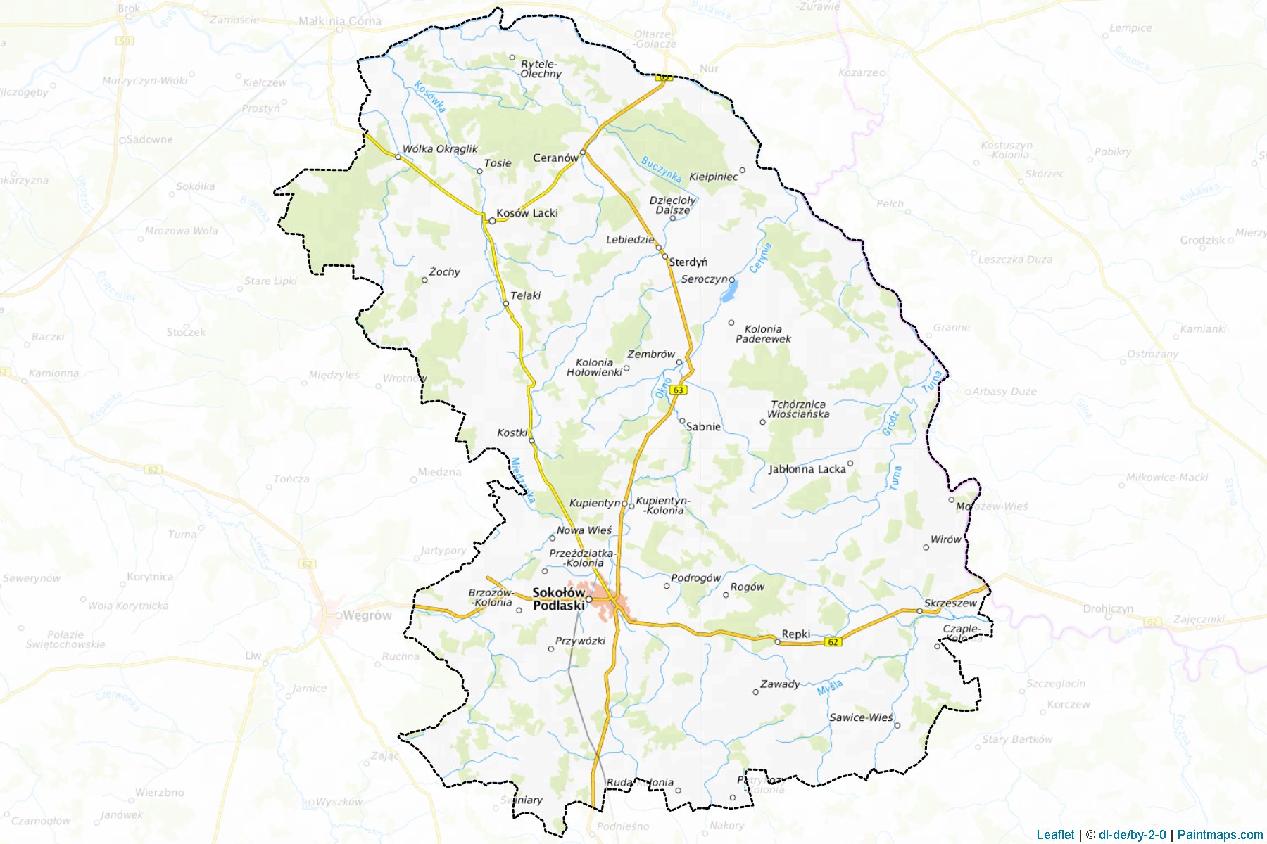 Muestras de recorte de mapas Sokołowski (Mazowieckie)-1