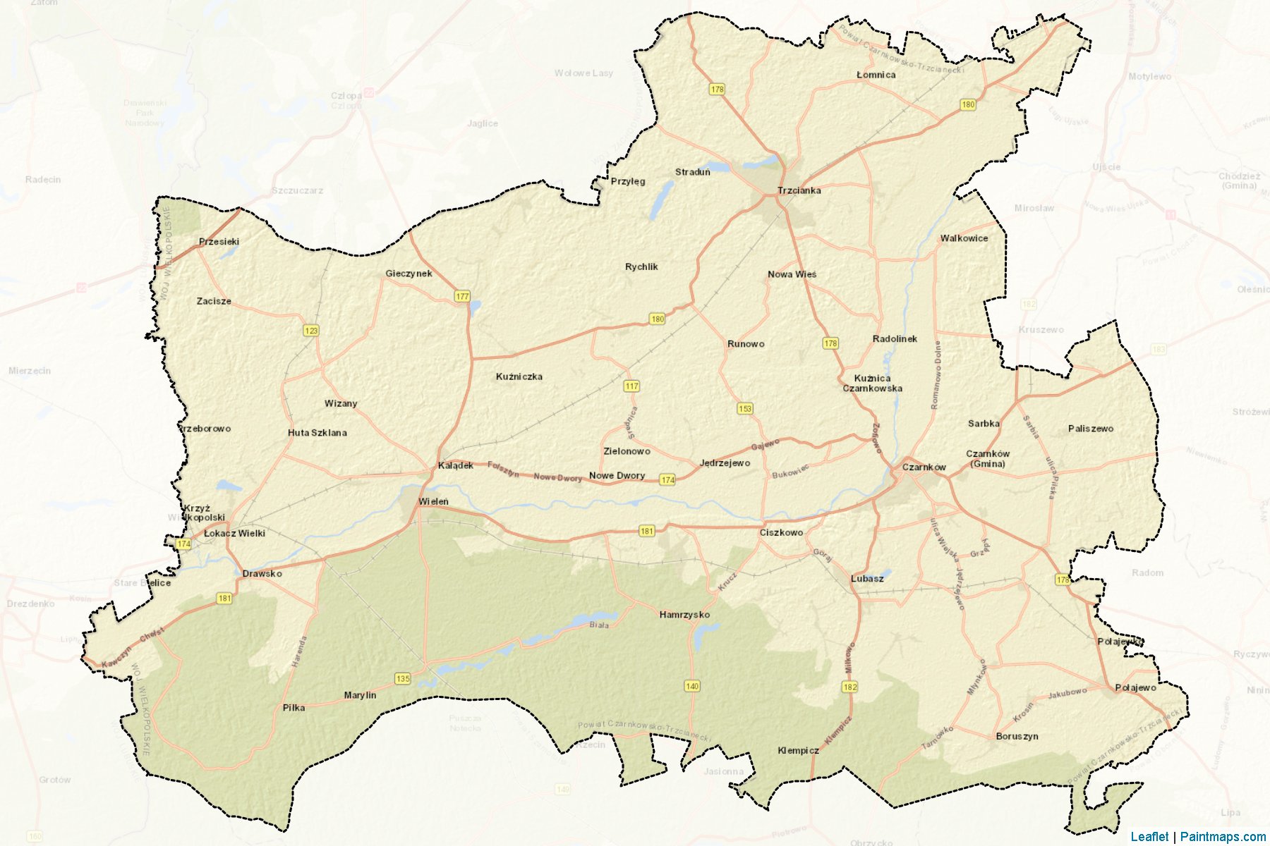 Czarnków-Trzcianka (Greater Poland) Map Cropping Samples-2