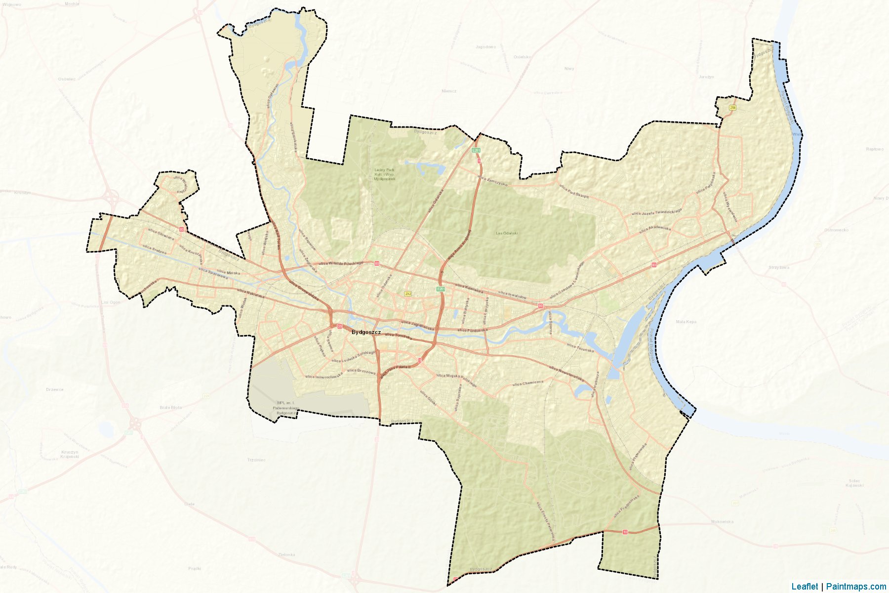 Muestras de recorte de mapas Bydgoszcz (Kujawsko-Pomorskie)-2