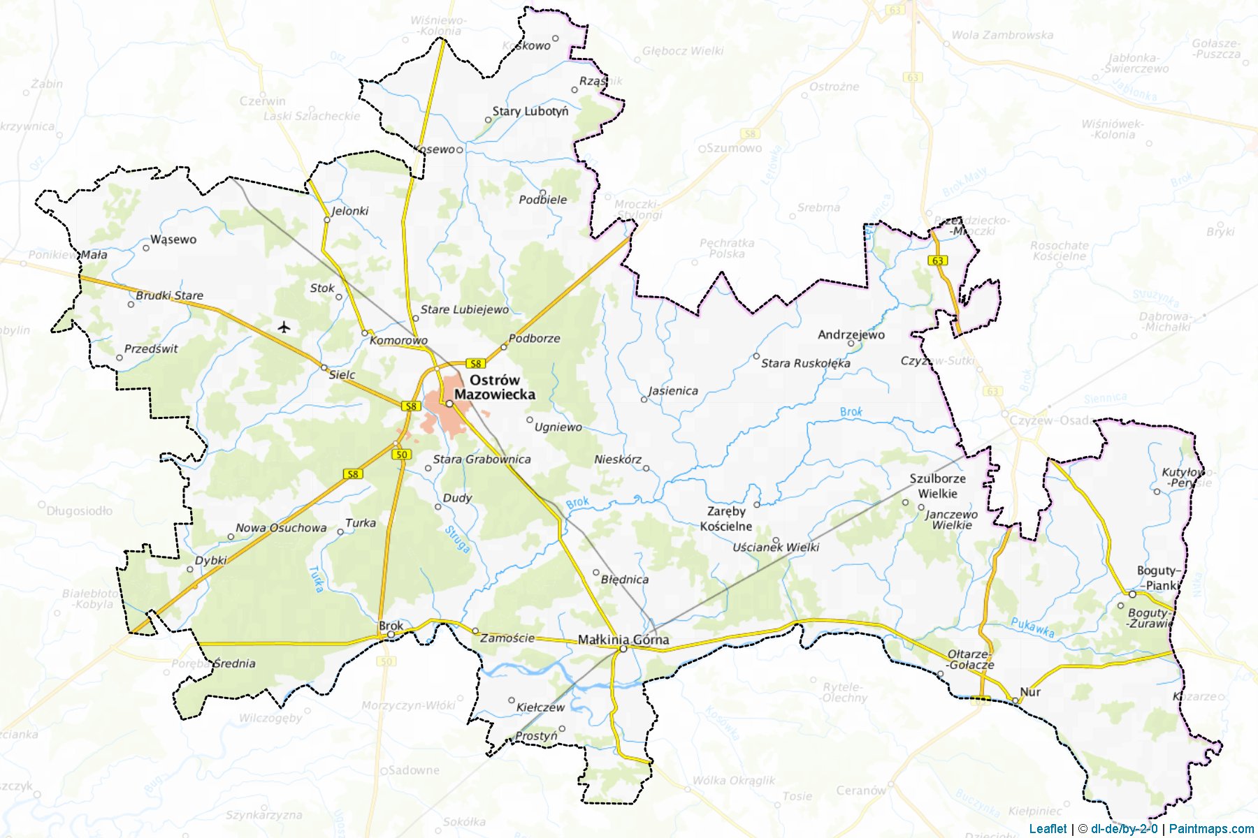 Muestras de recorte de mapas Ostrowski (Mazowieckie)-1