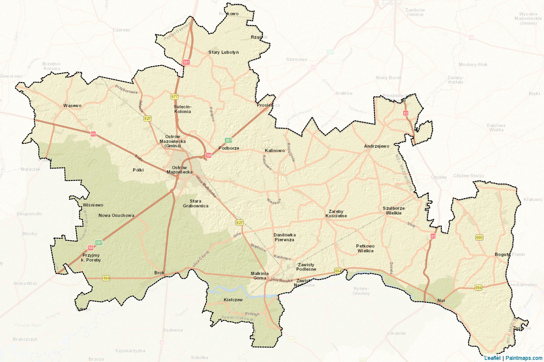 Muestras de recorte de mapas Ostrowski (Mazowieckie)-2