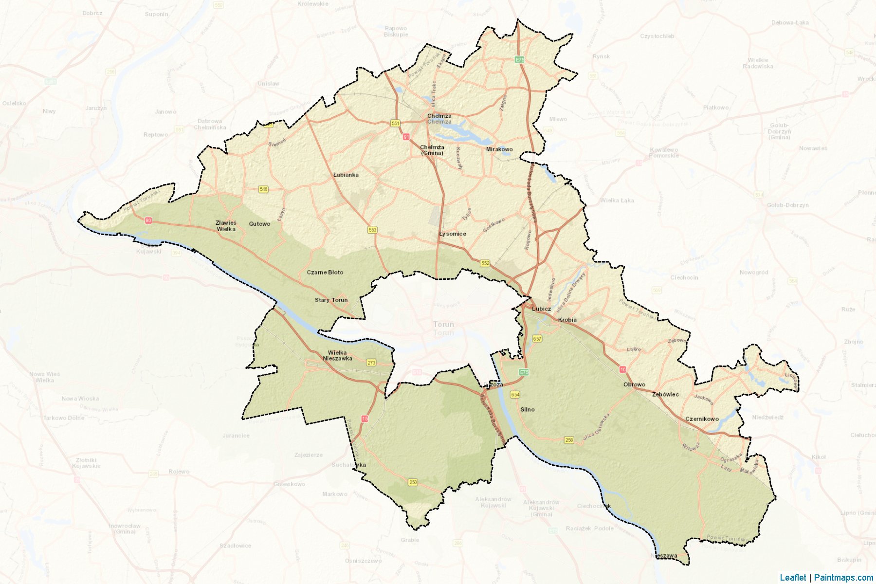 Muestras de recorte de mapas Toruński (Kujawsko-Pomorskie)-2