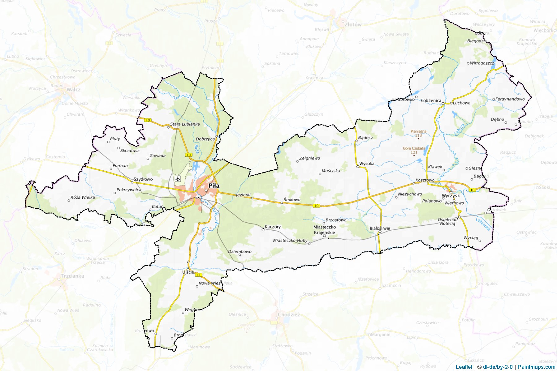 Muestras de recorte de mapas Pilski (Wielkopolskie)-1