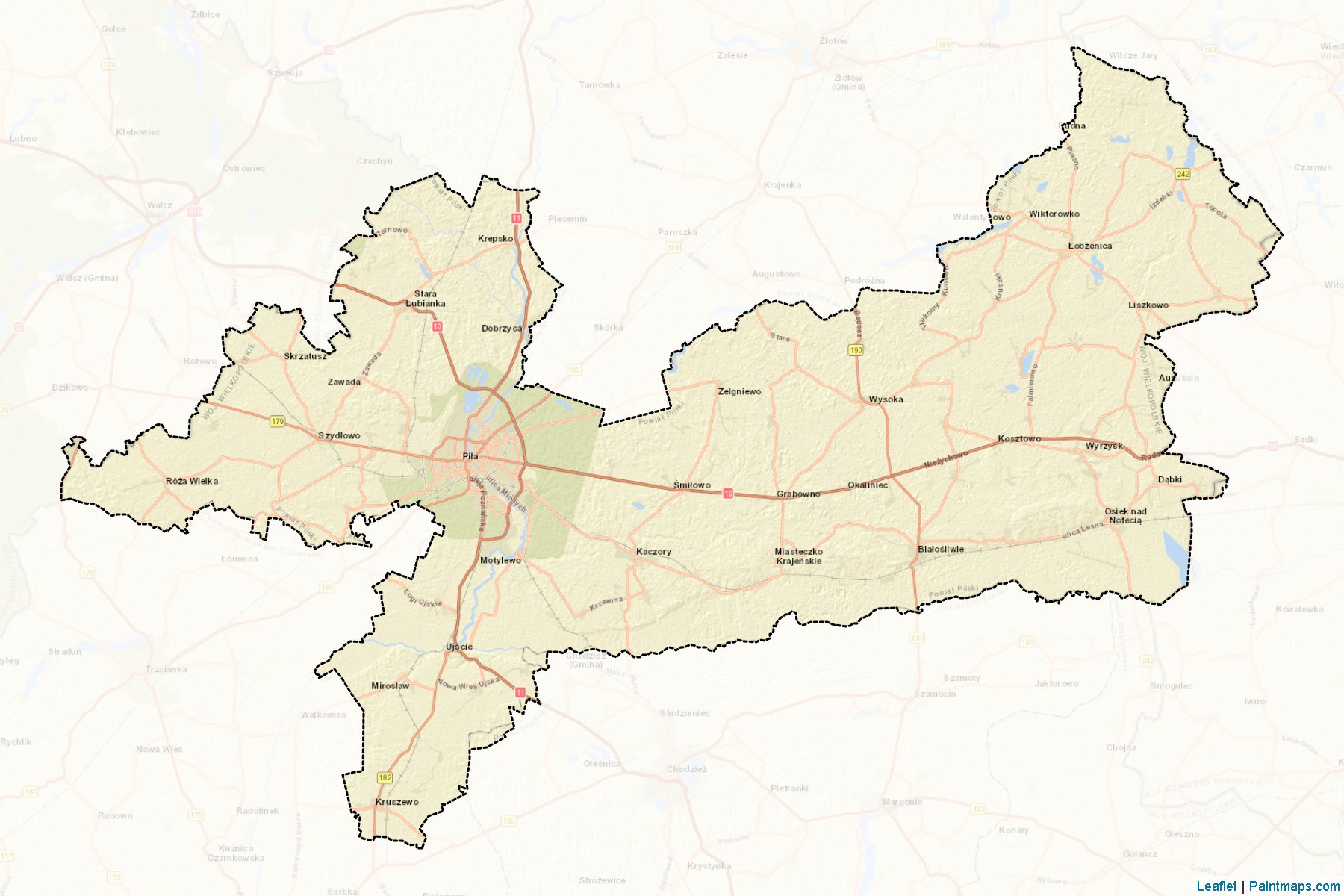 Muestras de recorte de mapas Pilski (Wielkopolskie)-2