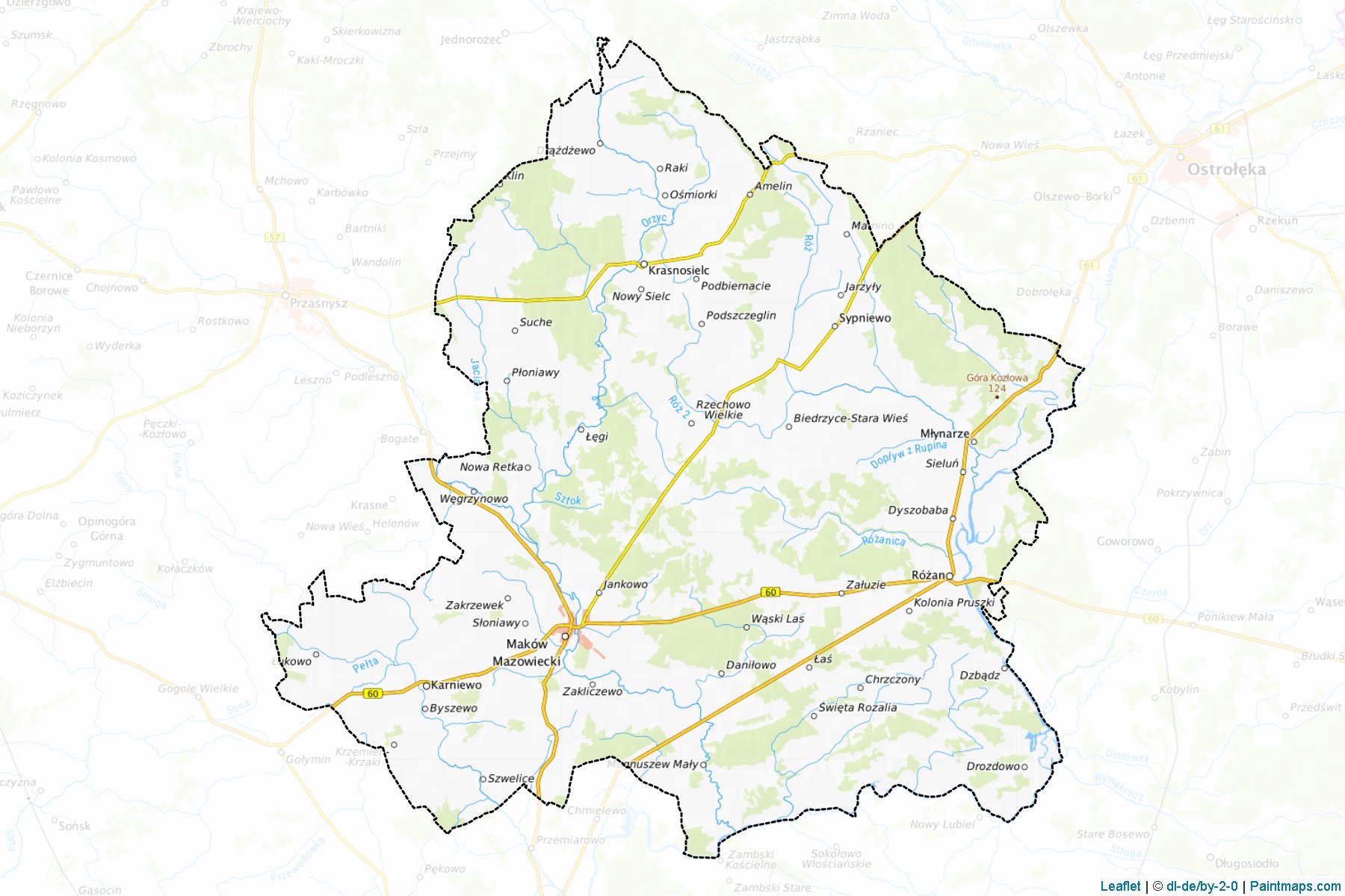 Muestras de recorte de mapas Makowski (Mazowieckie)-1