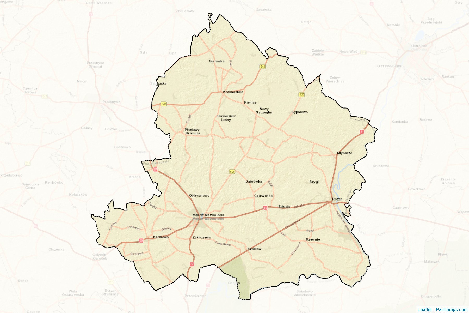 Muestras de recorte de mapas Makowski (Mazowieckie)-2