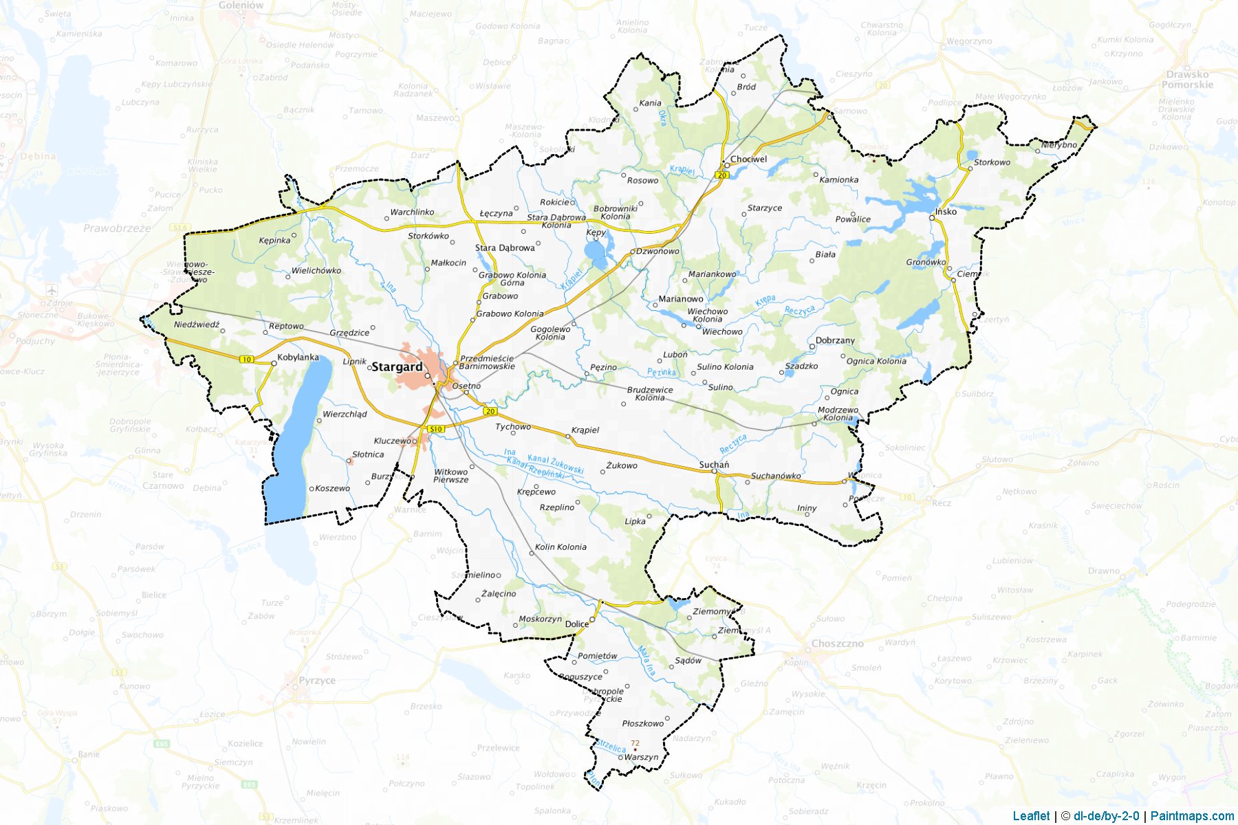 Muestras de recorte de mapas Stargardzki (Zachodniopomorskie)-1