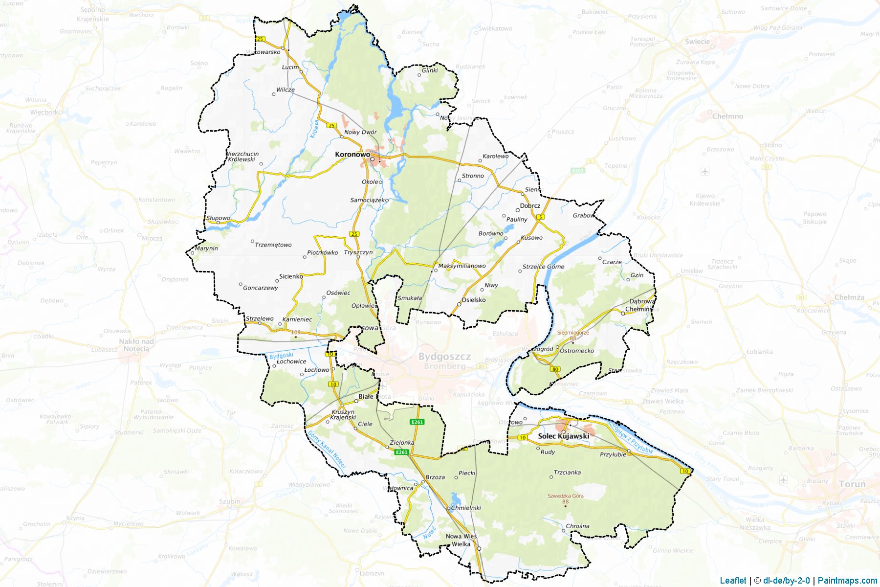 Bydgoszcz County (Kujawsko-pomorskie) Map Cropping Samples-1