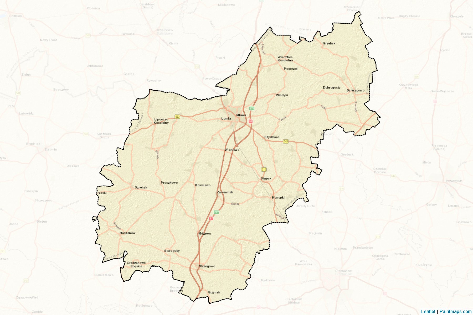 Muestras de recorte de mapas Mławski (Mazowieckie)-2