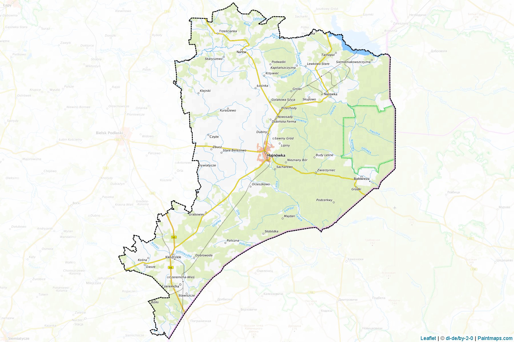 Hajnówka County (Podlaskie) Map Cropping Samples-1