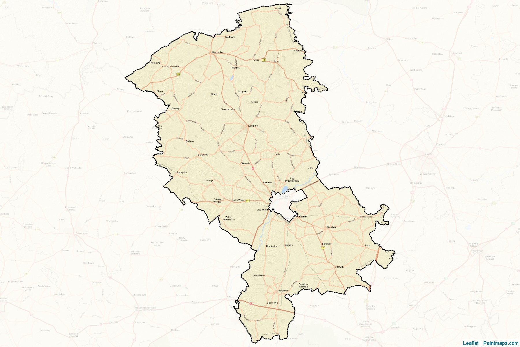 Muestras de recorte de mapas Ostrołęcki (Mazowieckie)-2