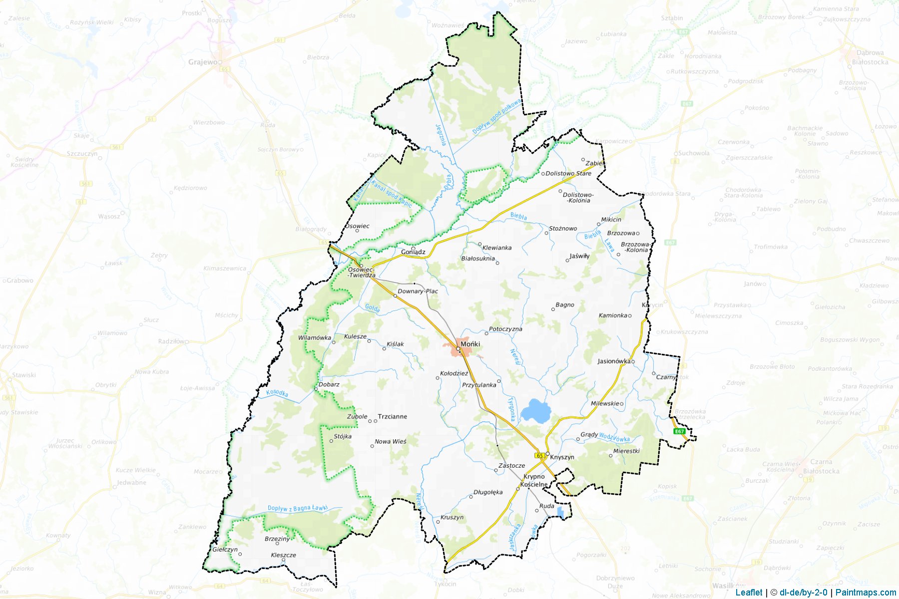 Mońki (Podlaskie) Map Cropping Samples-1