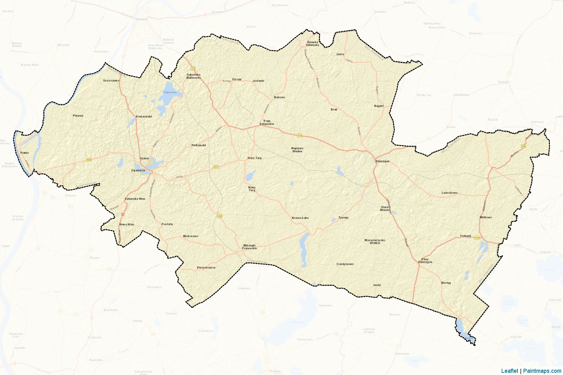 Muestras de recorte de mapas Sztumski (Pomorskie)-2