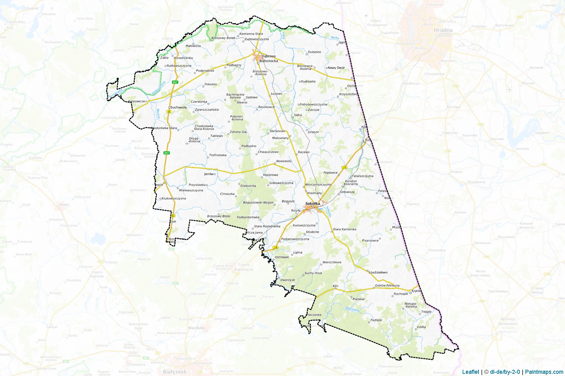 Muestras de recorte de mapas Sokólski (Podlaskie)-1