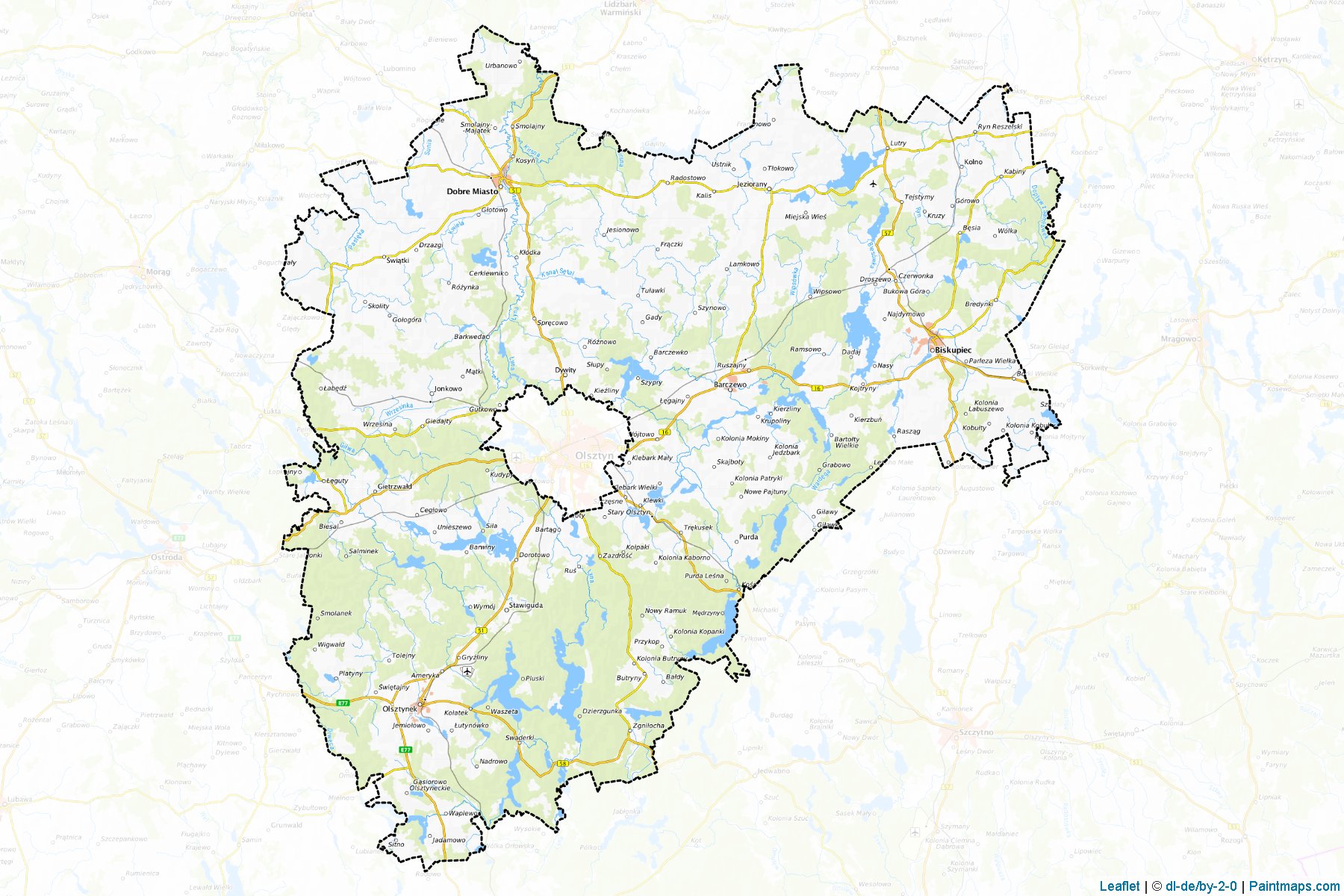 Olsztyński (Warmian-Masurian Voivodeship) Map Cropping Samples-1