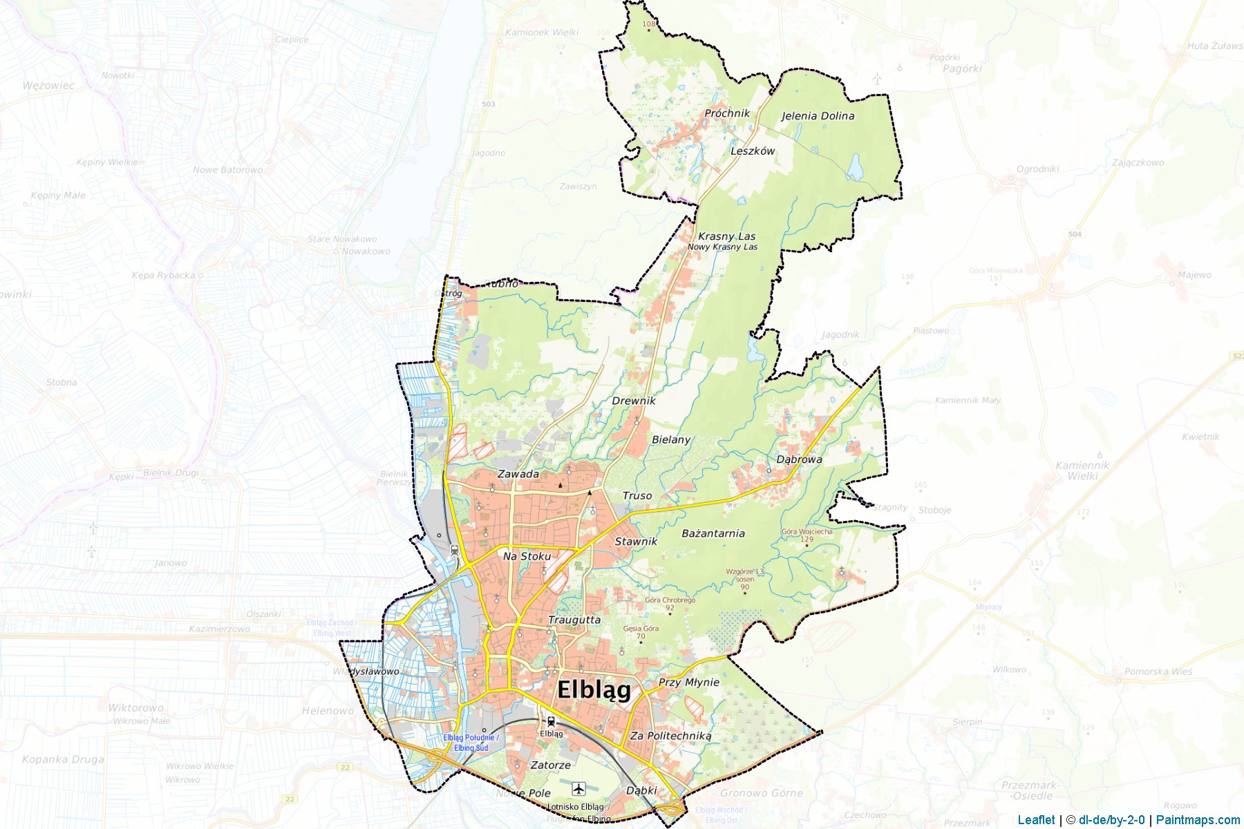 Elbląg (Warmian-Masurian Voivodeship) Map Cropping Samples-1