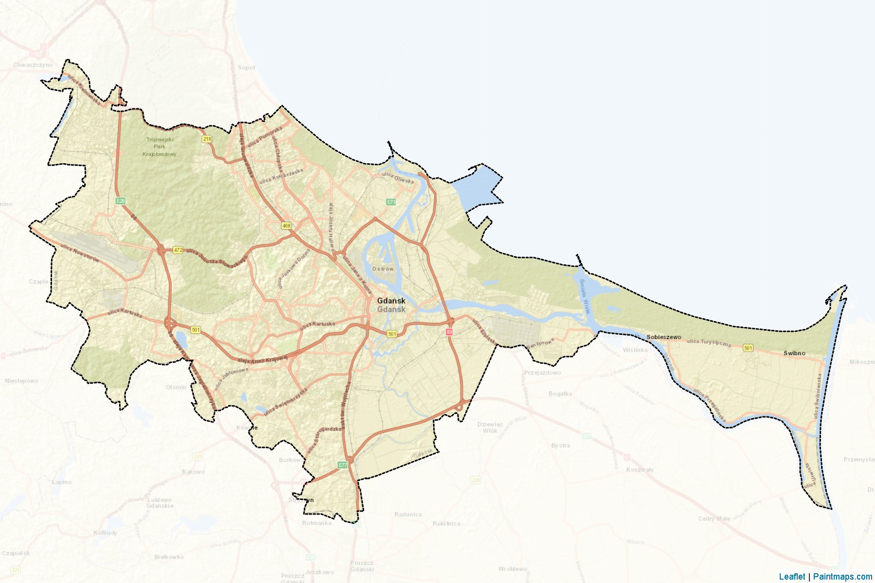 Muestras de recorte de mapas Gdańsk (Pomorskie)-2