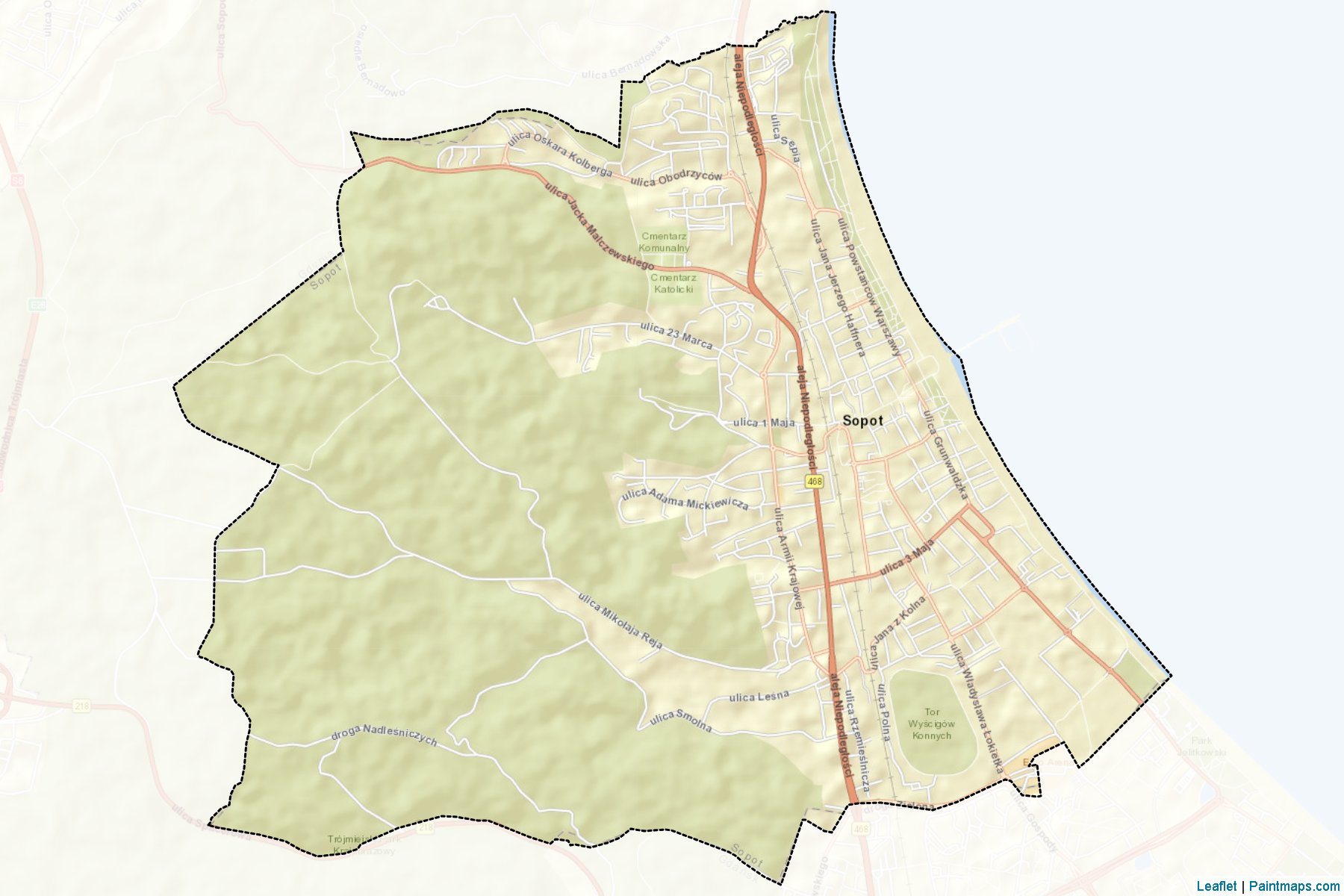 Muestras de recorte de mapas Sopot (Pomorskie)-2