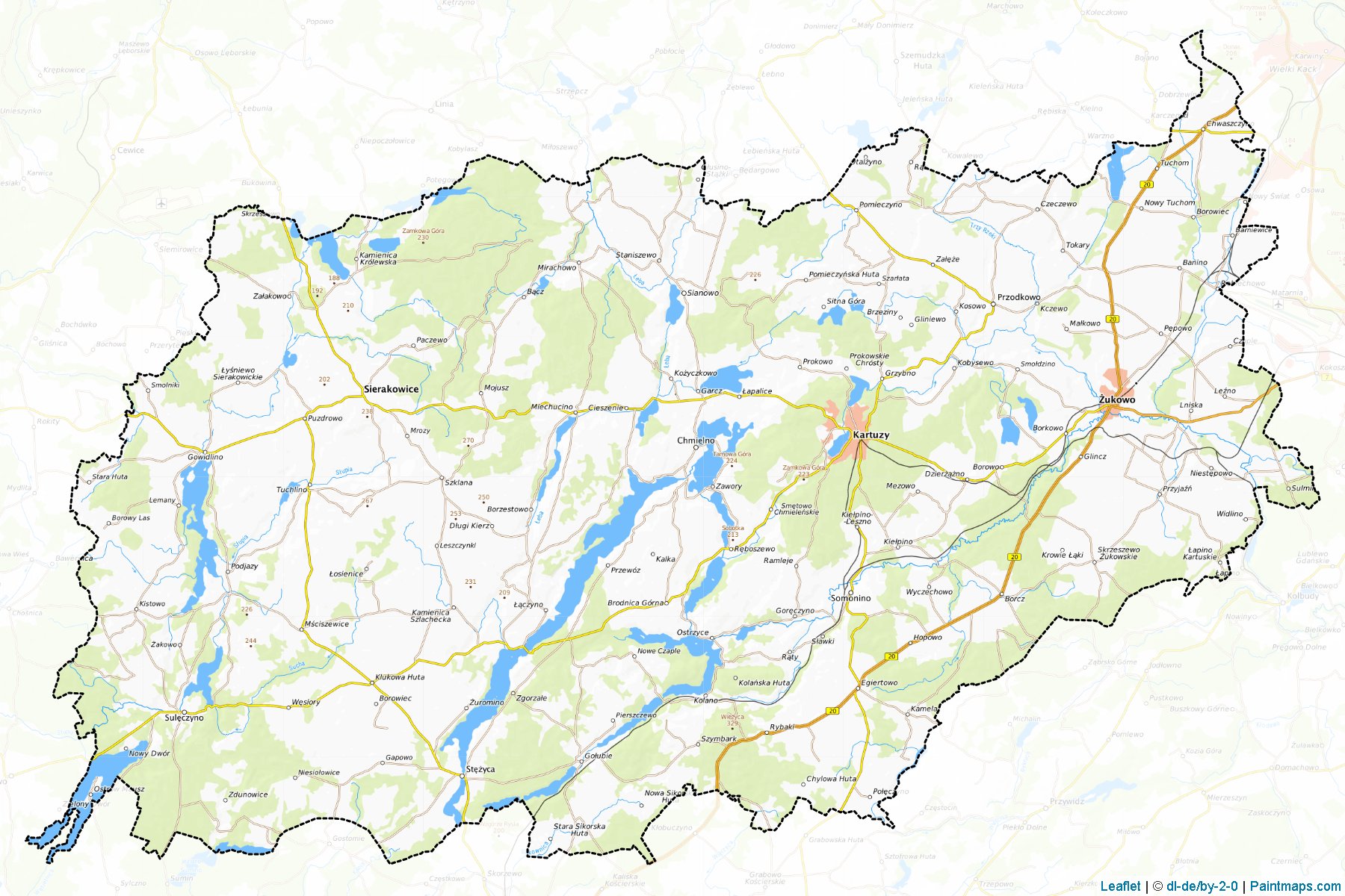 Muestras de recorte de mapas Kartuski (Pomorskie)-1