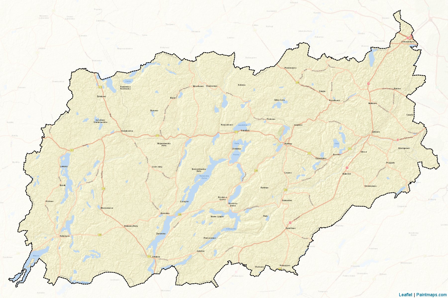 Muestras de recorte de mapas Kartuski (Pomorskie)-2