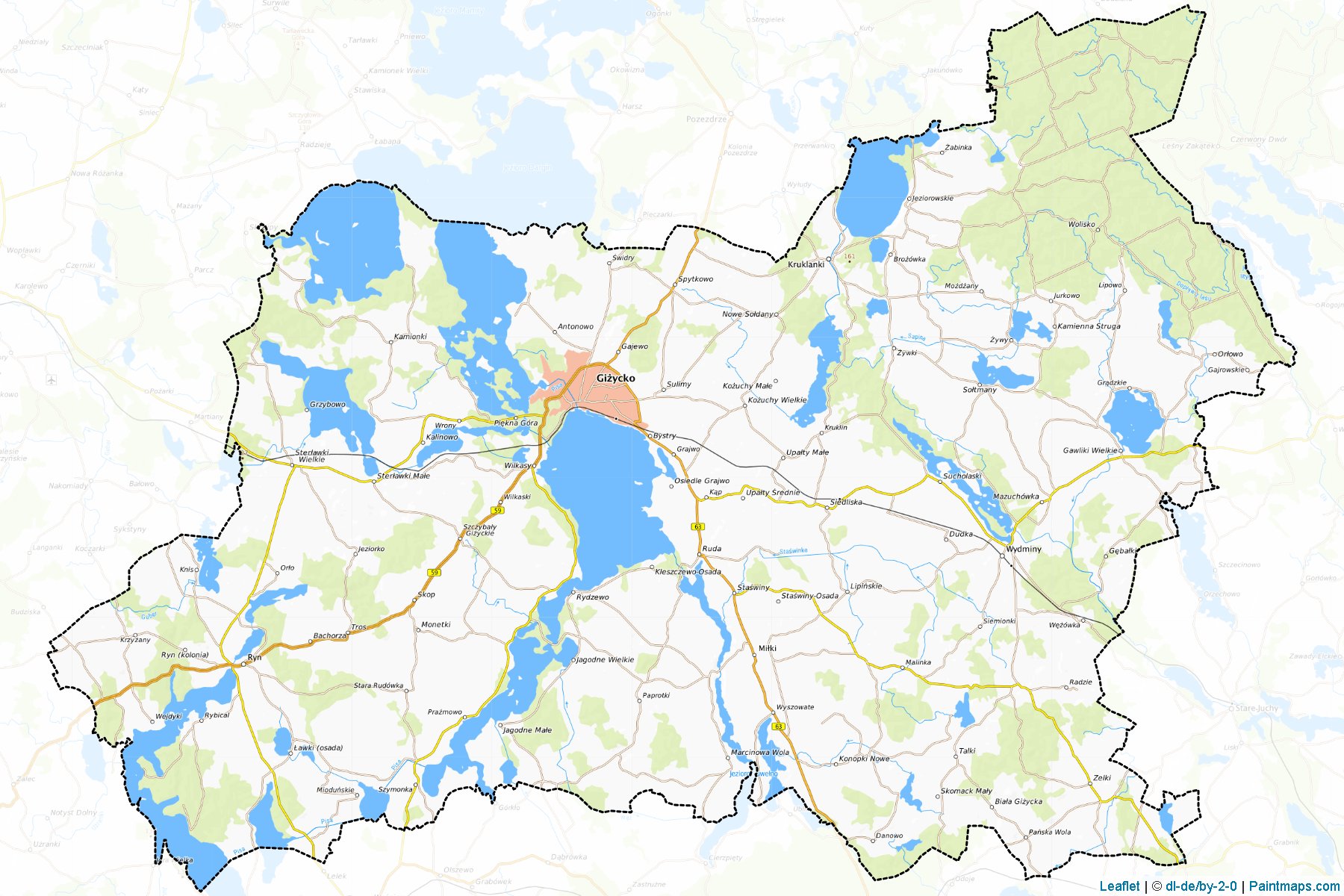 Giżycko (Warmian-Masurian Voivodeship) Map Cropping Samples-1