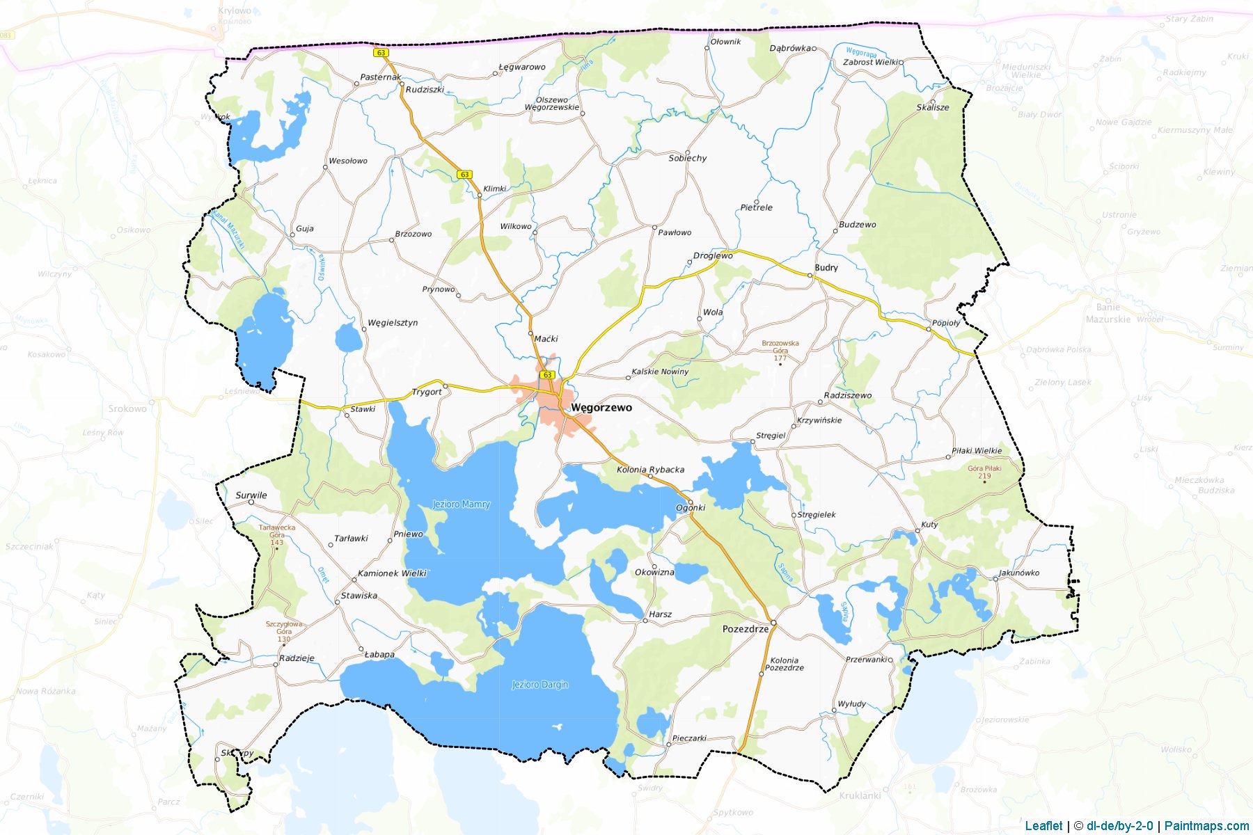 Węgorzewski (Warmian-Masurian Voivodeship) Map Cropping Samples-1