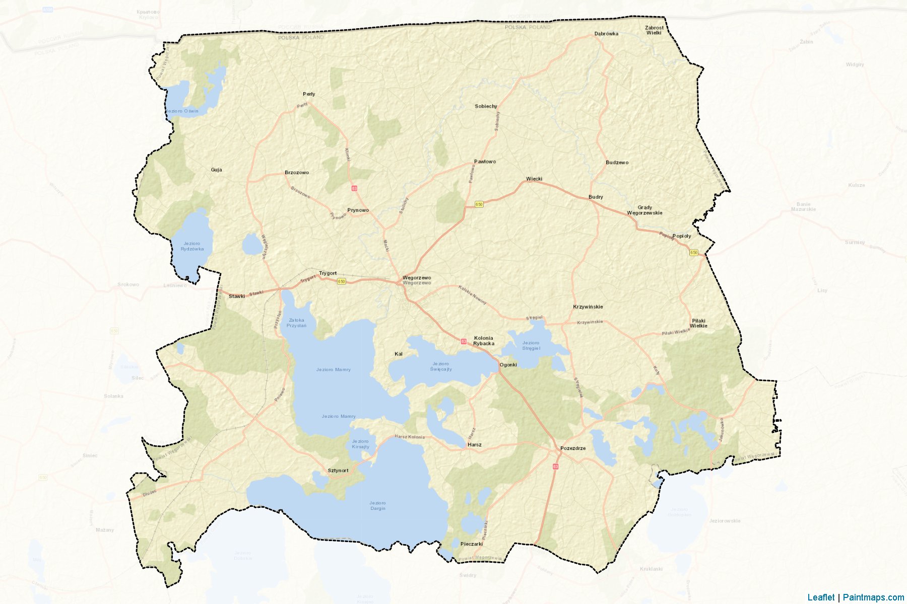 Węgorzewski (Warmian-Masurian Voivodeship) Map Cropping Samples-2