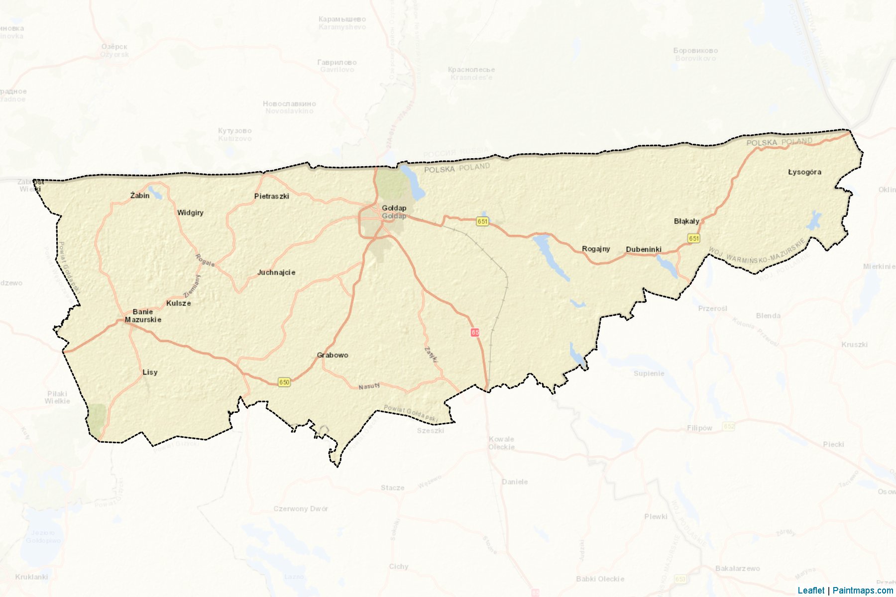 Gołdapski (Warmian-Masurian Voivodeship) Map Cropping Samples-2