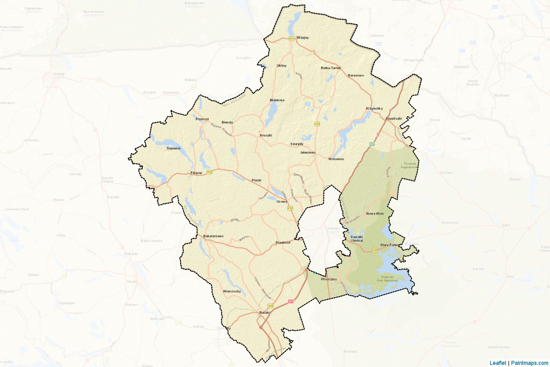 Suwałki County (Podlaskie) Map Cropping Samples-2