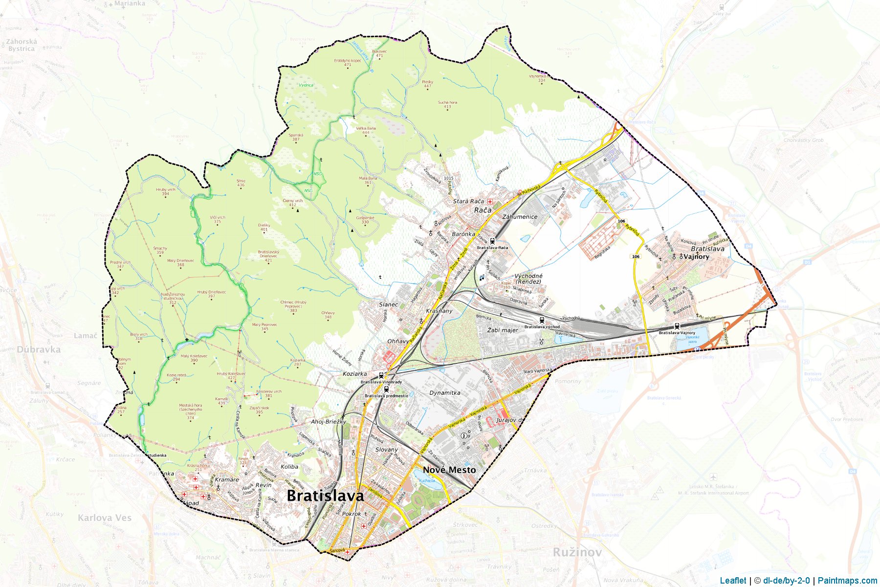 Bratislava (Bratislava Bölgesi) Haritası Örnekleri-1