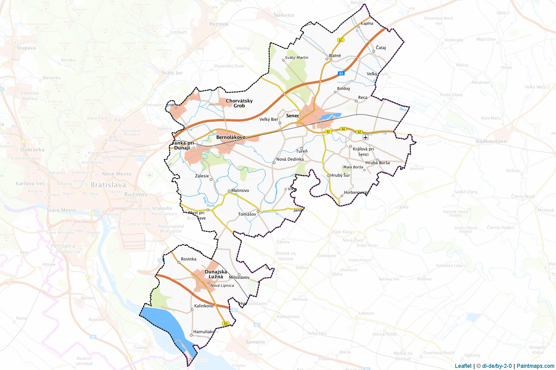 Senec (Bratislava Bölgesi) Haritası Örnekleri-1