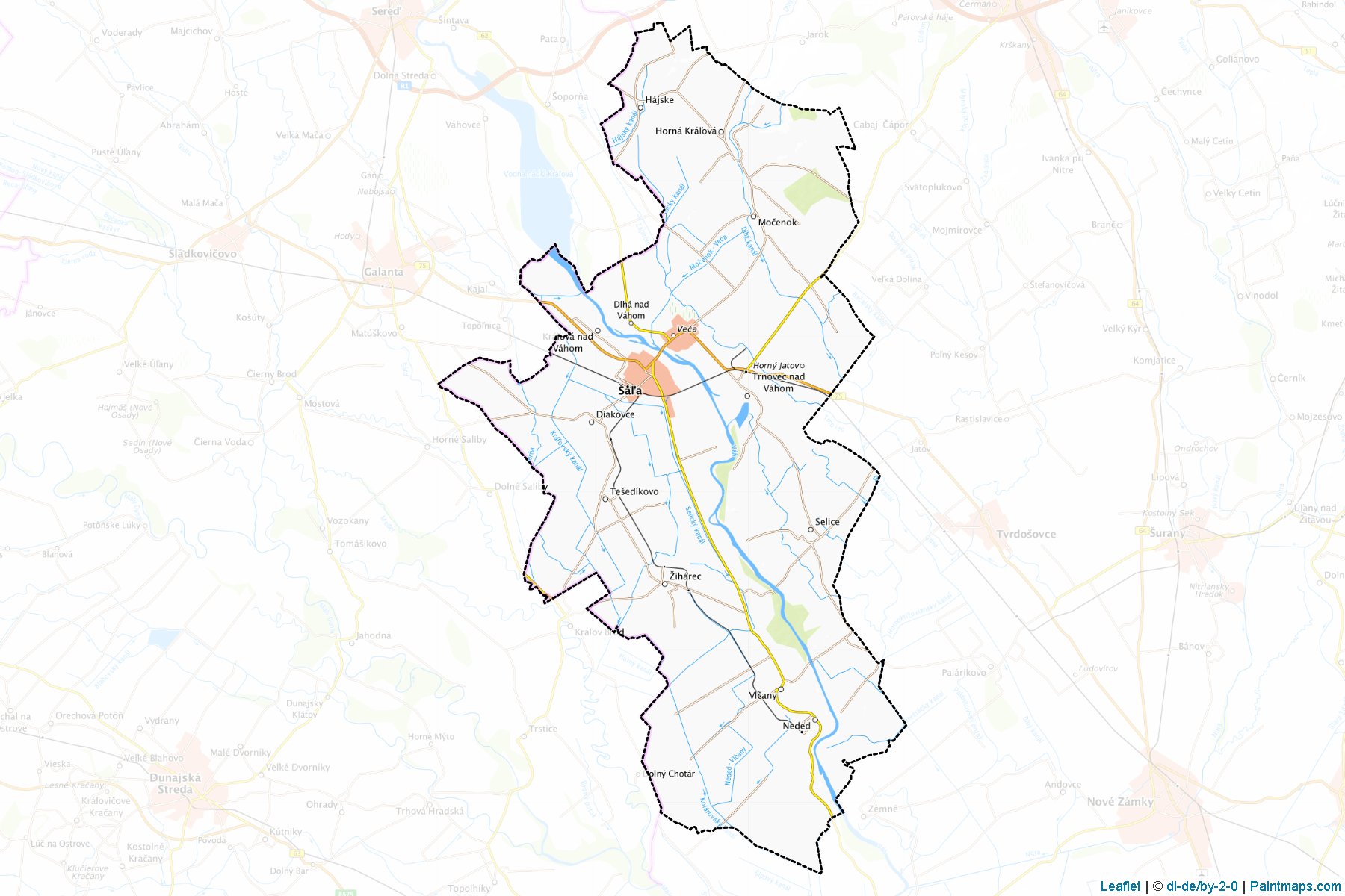 Muestras de recorte de mapas Šala (Nitriansky kraj)-1