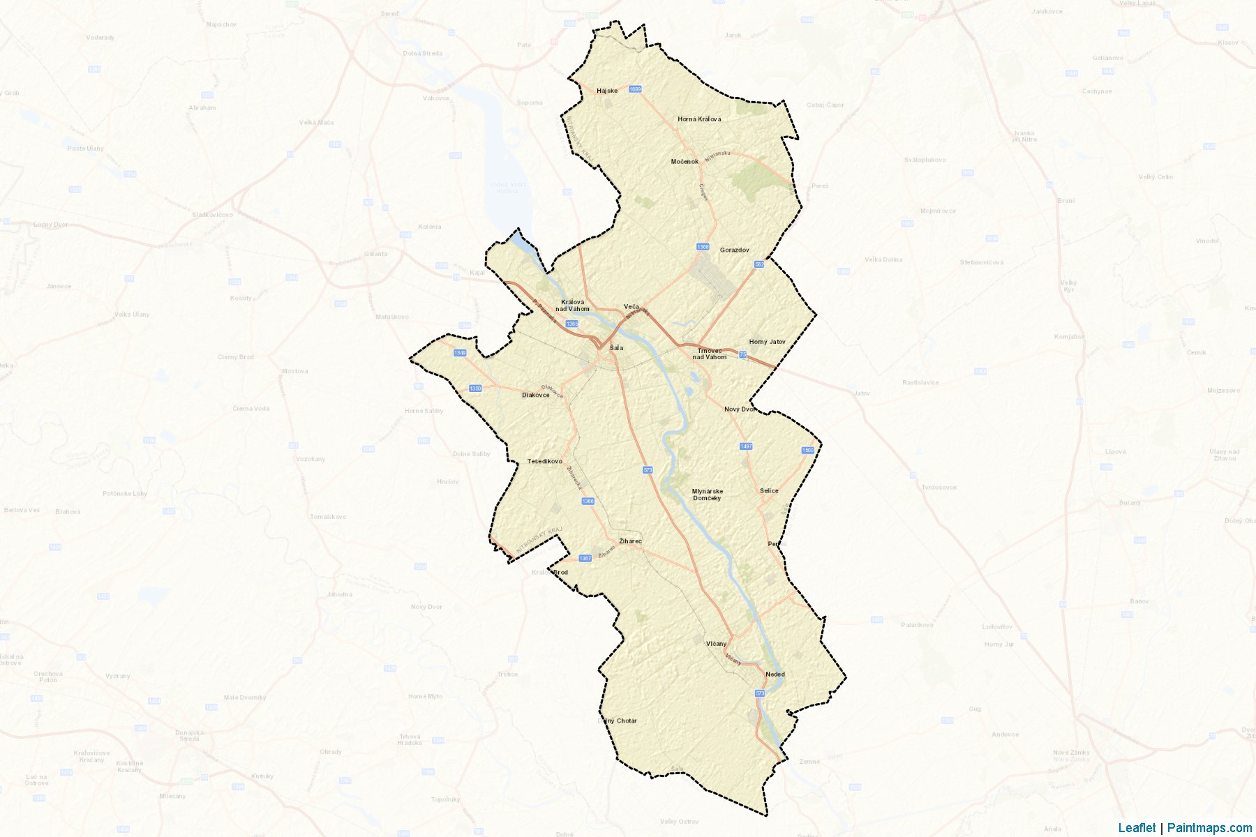 Muestras de recorte de mapas Šala (Nitriansky kraj)-2